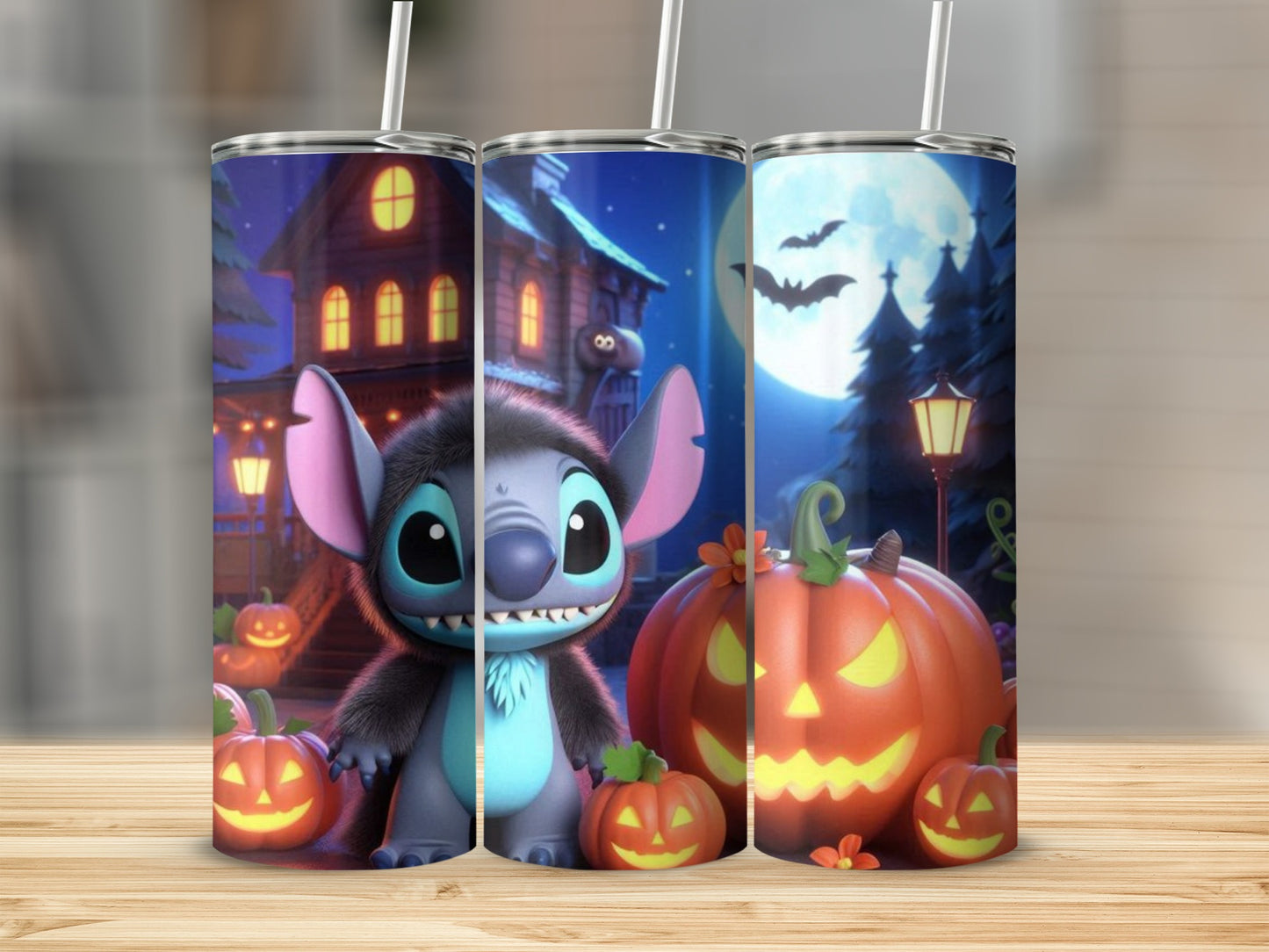 Adorable Halloween Character and Pumpkins Tumbler