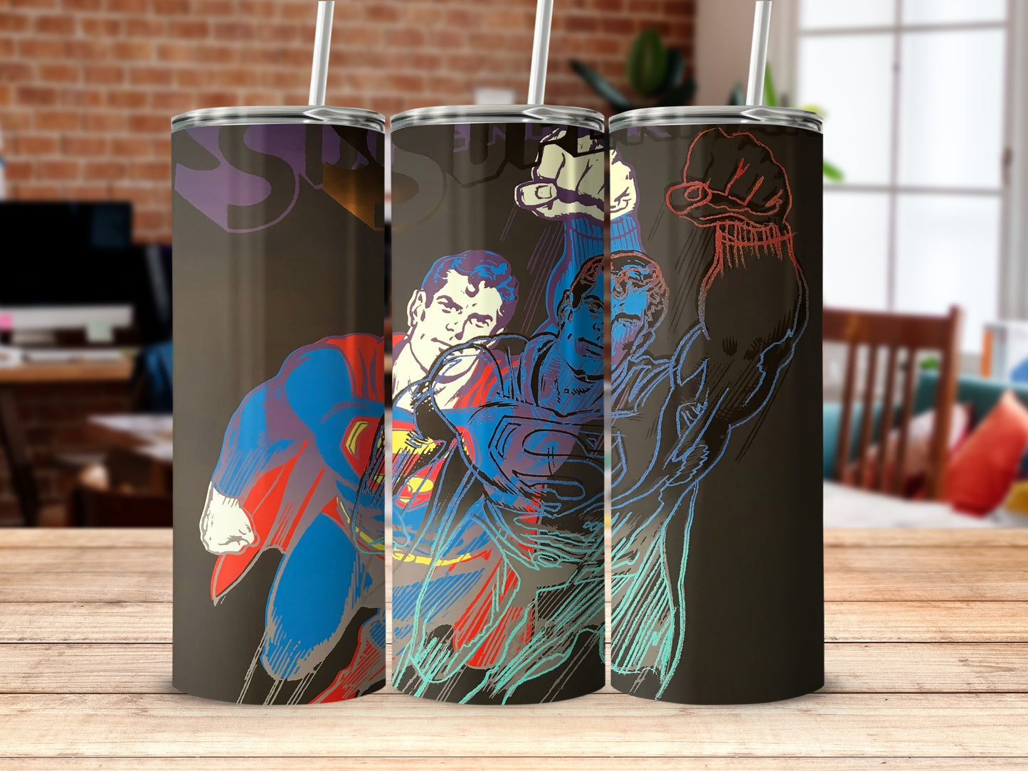 Superman Pop Art Comic Hero Tumbler Unique Design product type