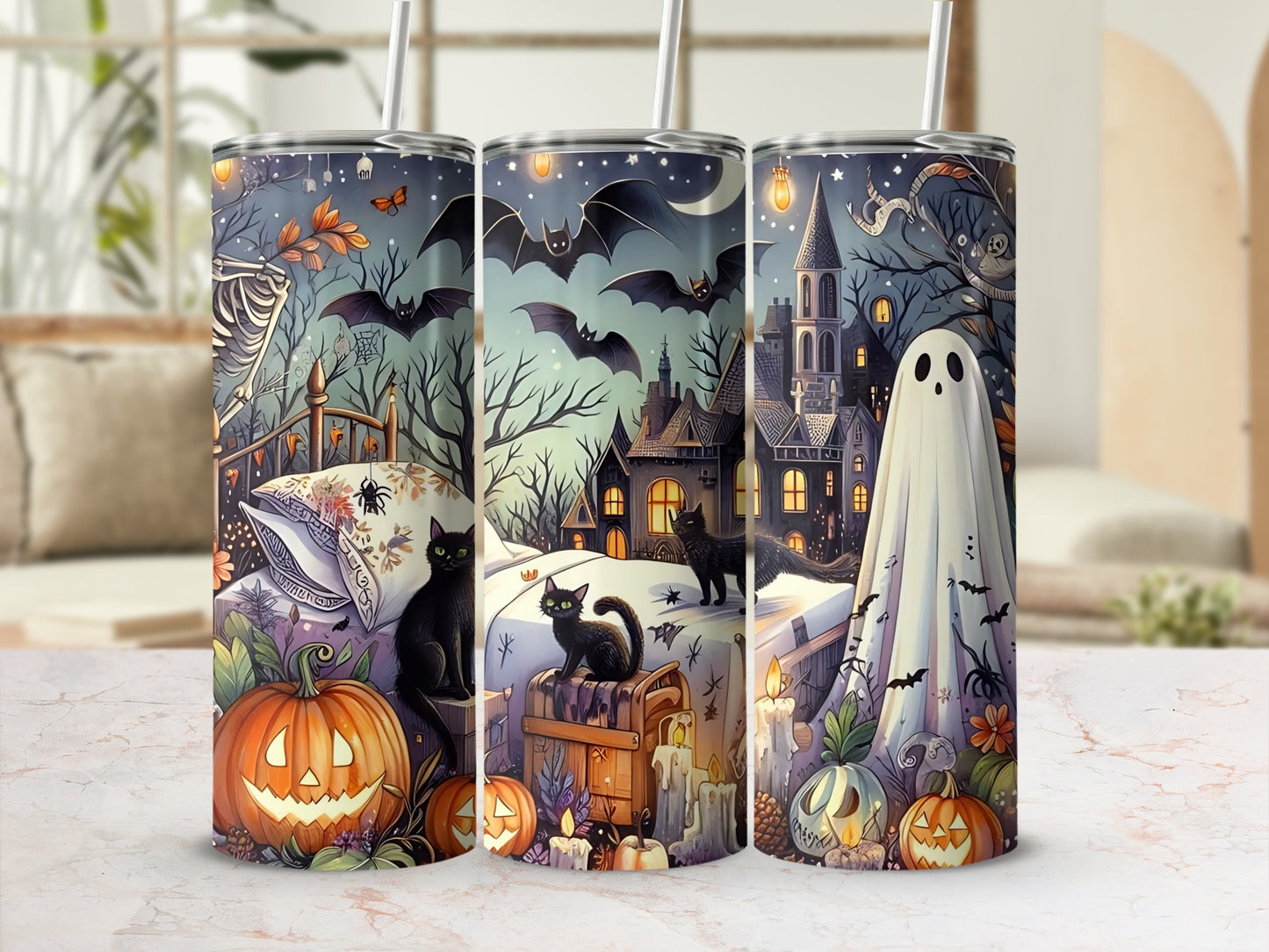 Spooky Halloween Themed Tumbler for Festive Vibes