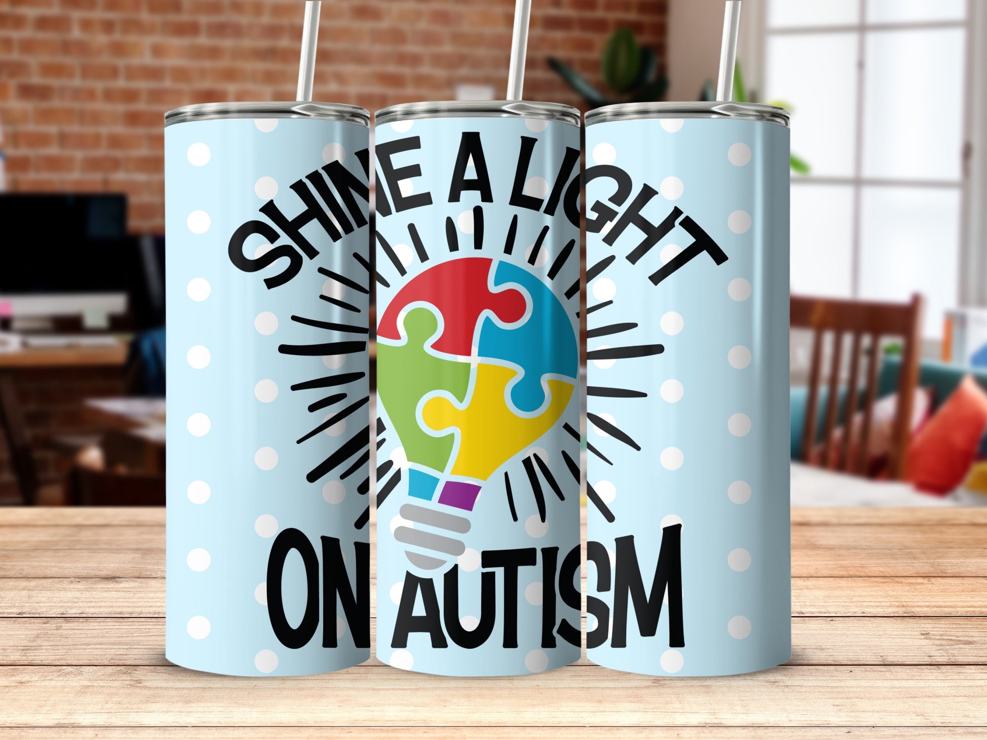 Shine A Light On Autism Colorful Puzzle Mug