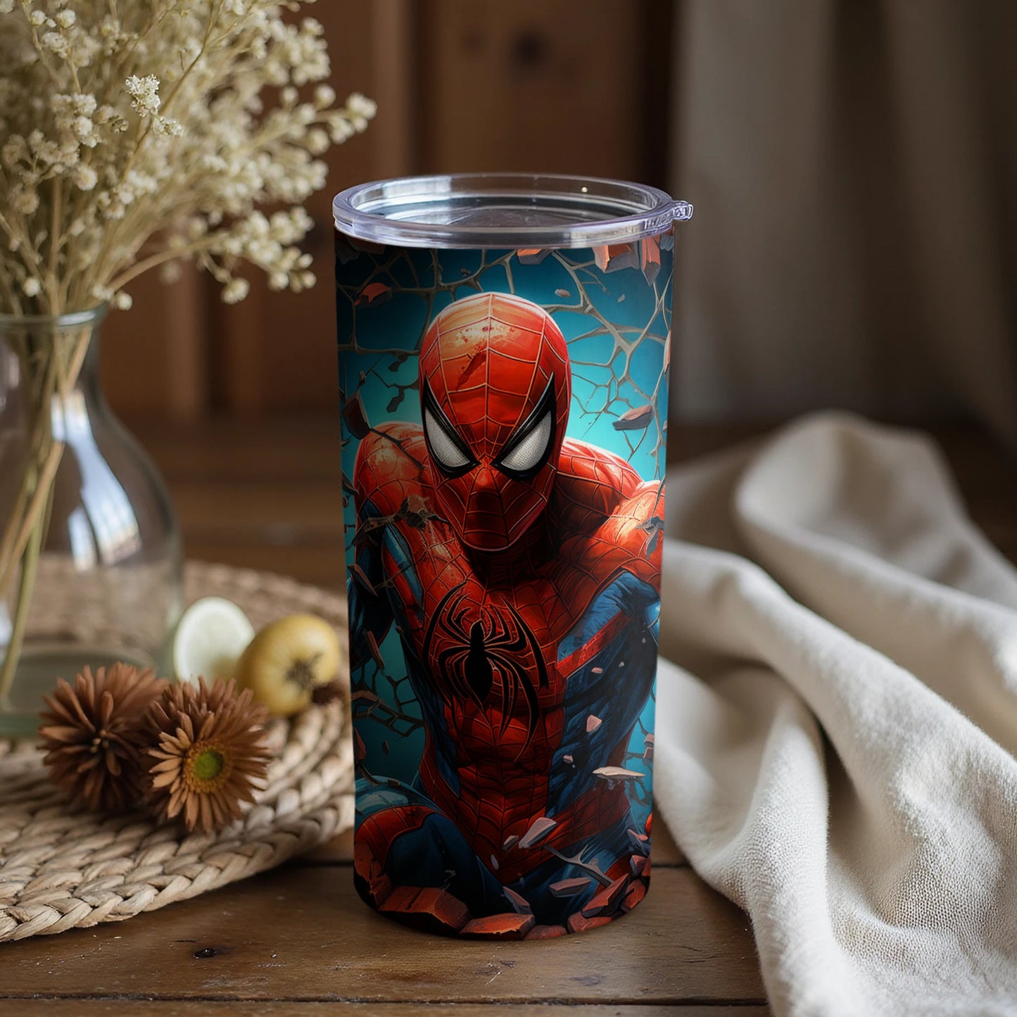 Spider Man Design Insulated Tumbler for Superhero Fans