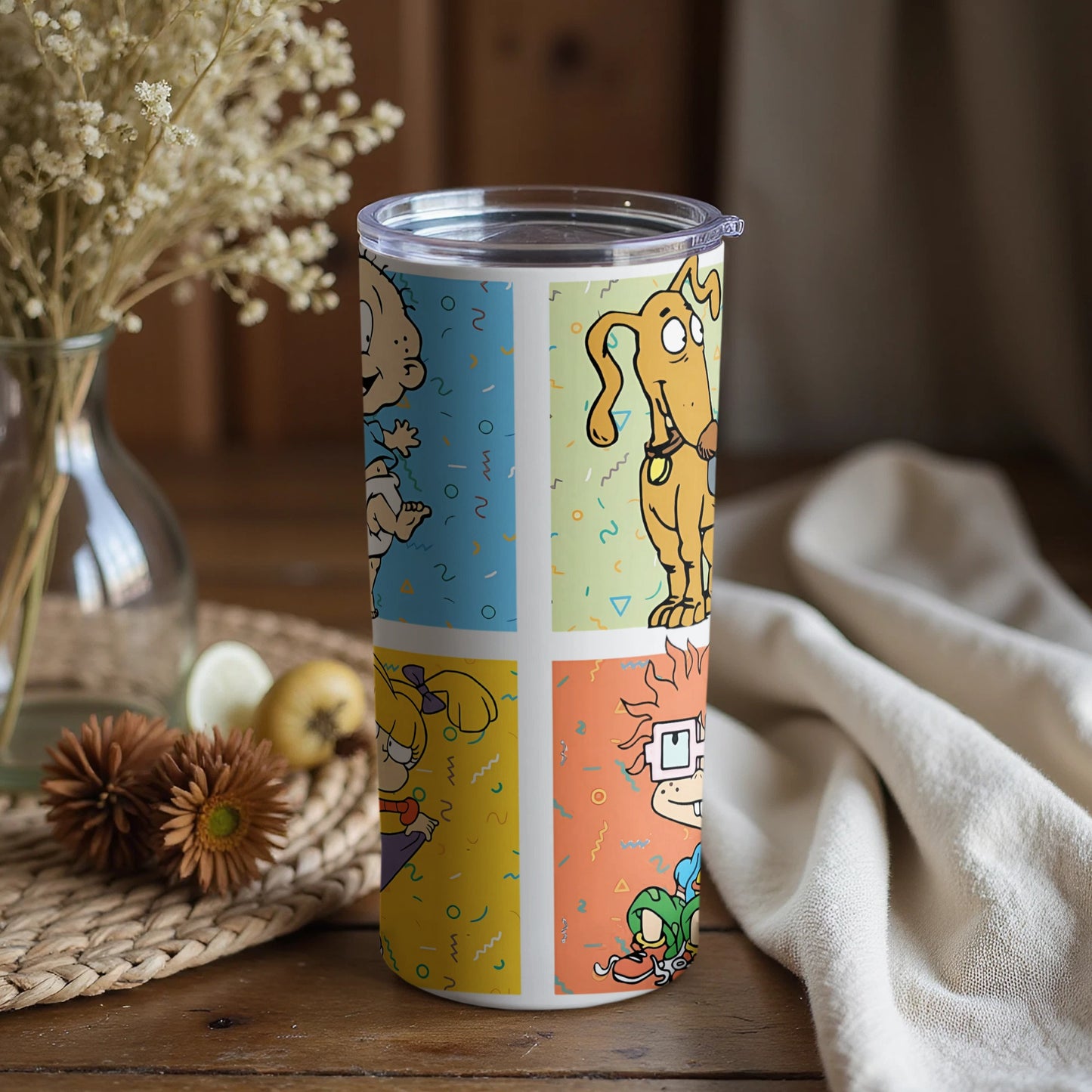 Colorful Cartoon Character Design Travel Mug