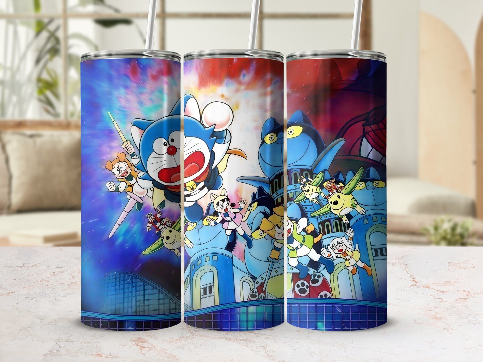 Space Adventure Cartoon Character Stainless Steel Tumbler