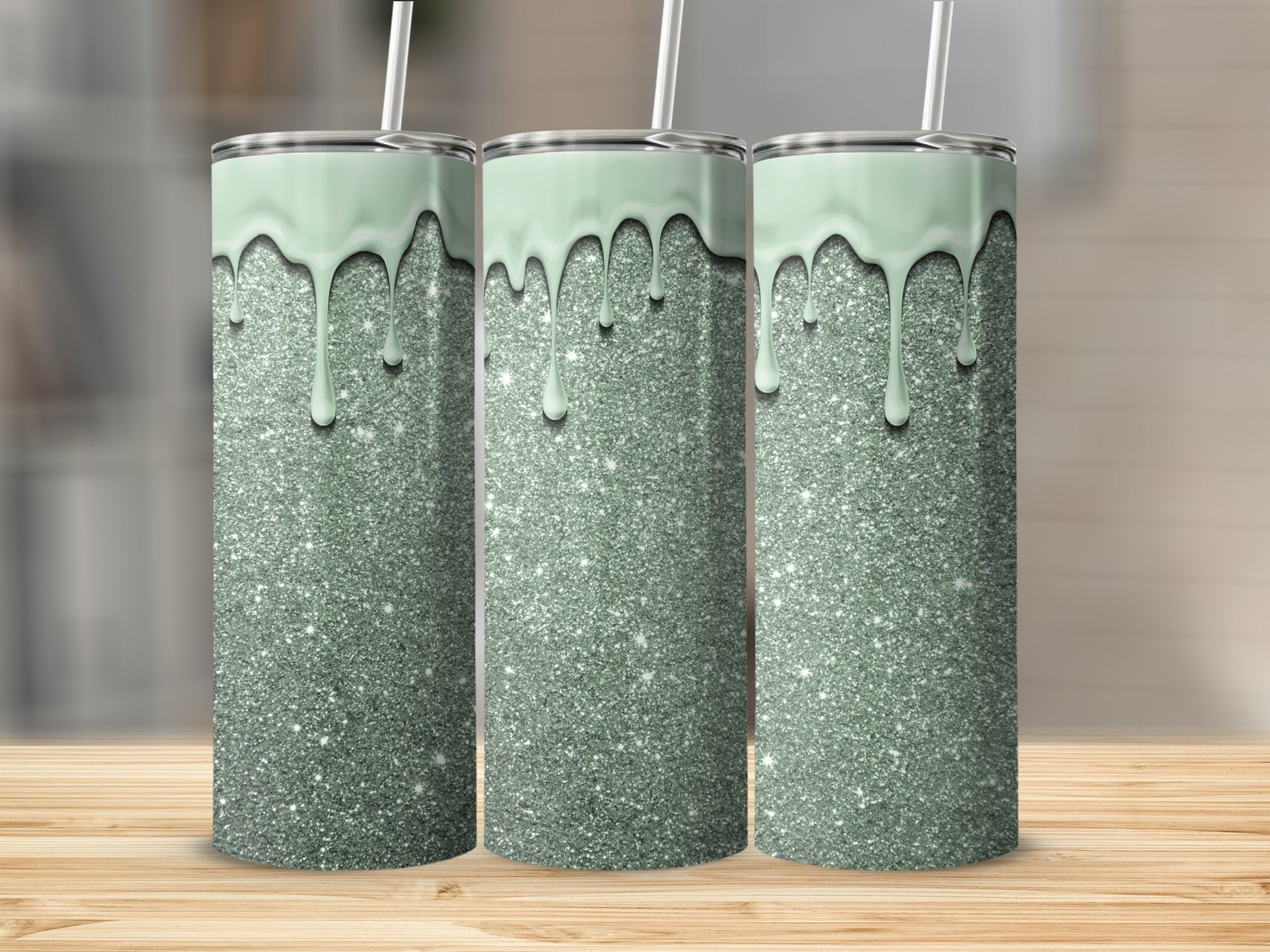 Glittery Drip Tumbler Artisan Made Sparkling Drinkware