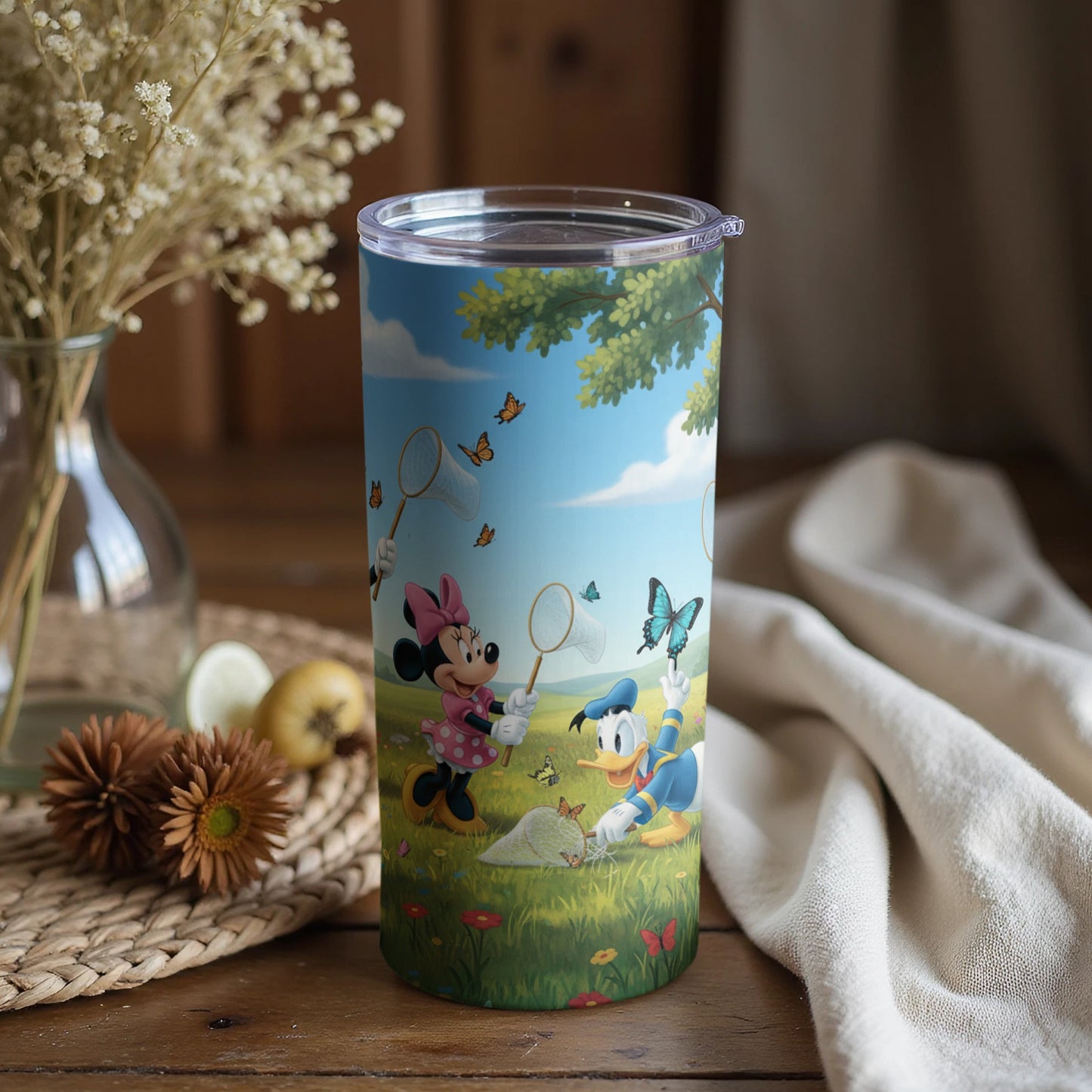Minnie and Donald Butterfly Adventure Tumbler