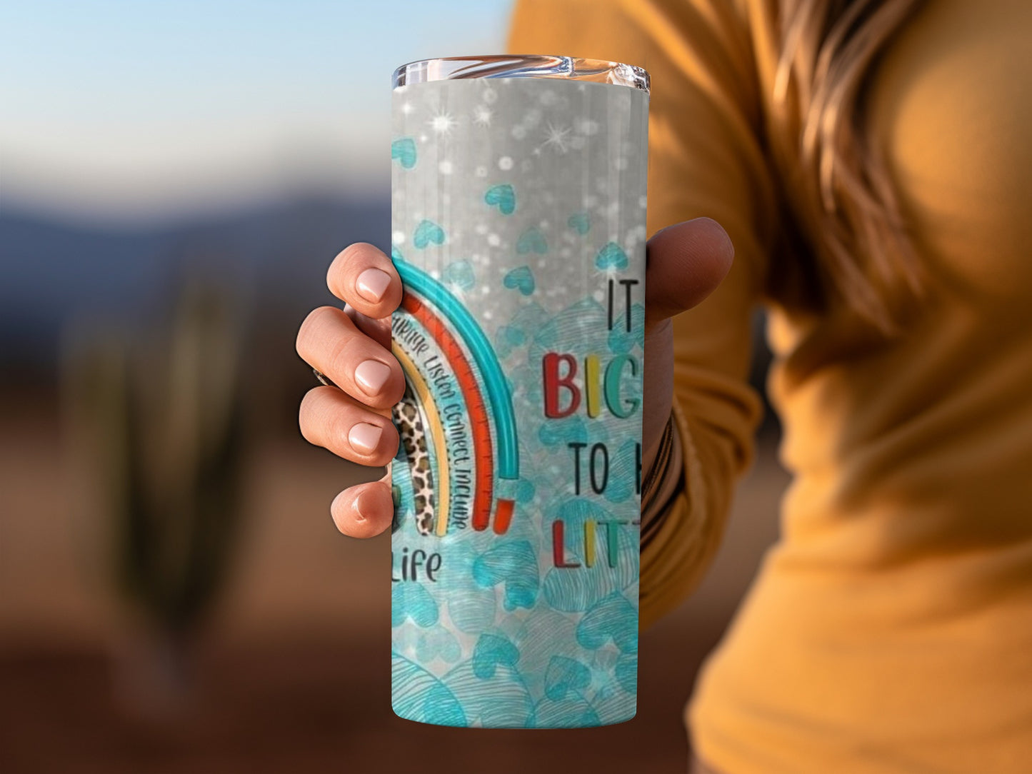 Teacher Life Rainbow Design It Takes a Big Heart Tumblers