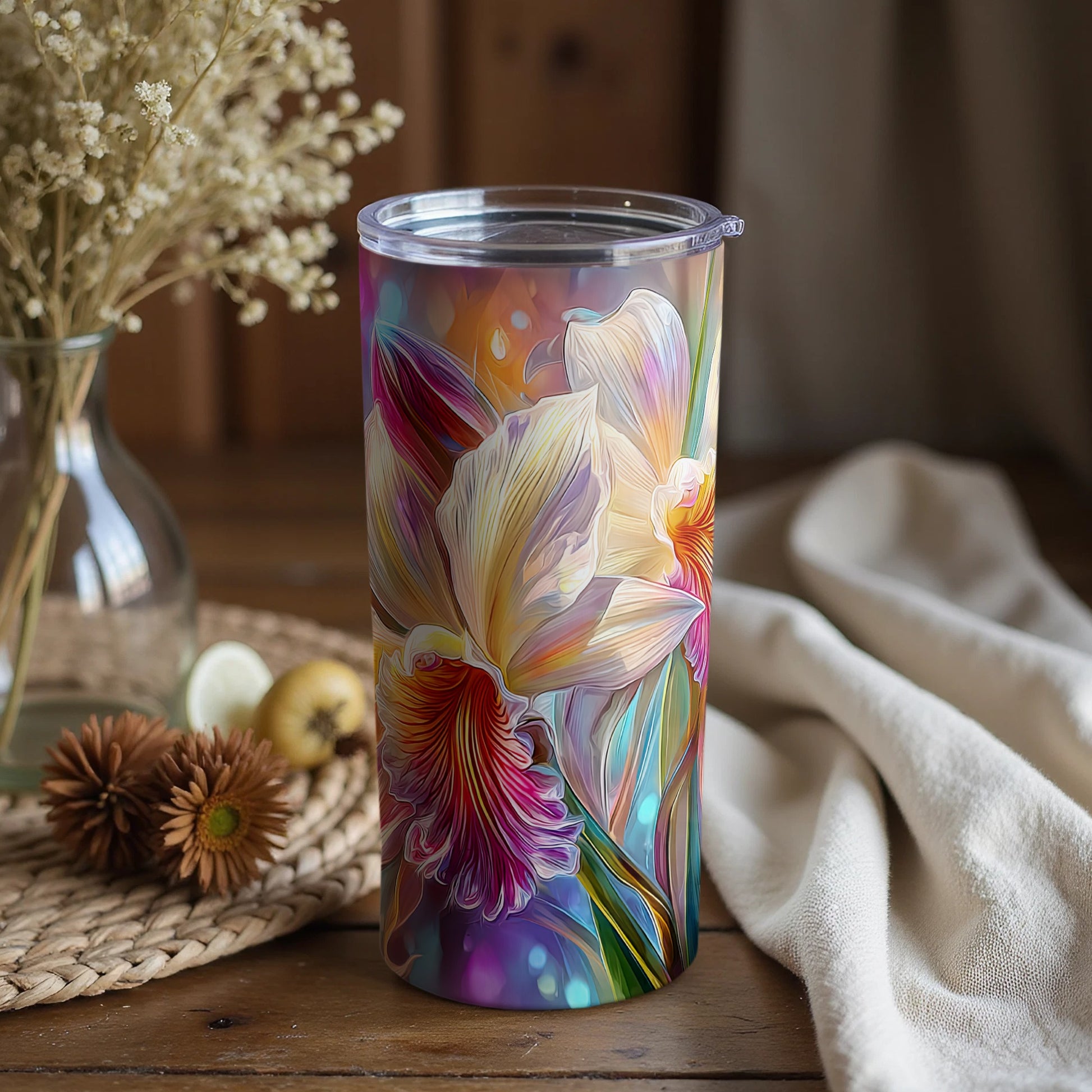 Colorful Floral Insulated Tumbler for Beverages
