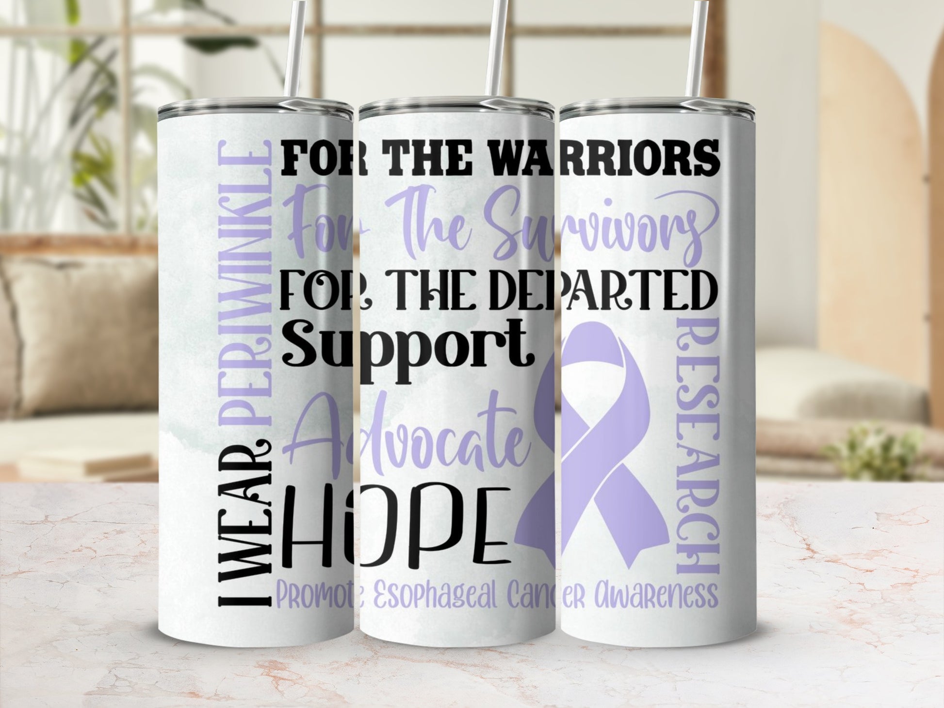 I Wear Periwinkle Esophageal Cancer Awareness Tumblers
