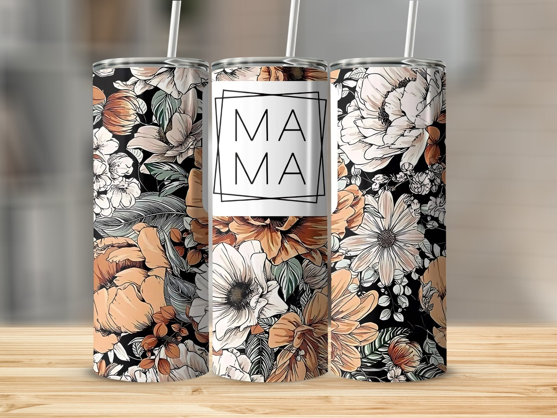 Floral Pattern MAMA Insulated Tumbler Product