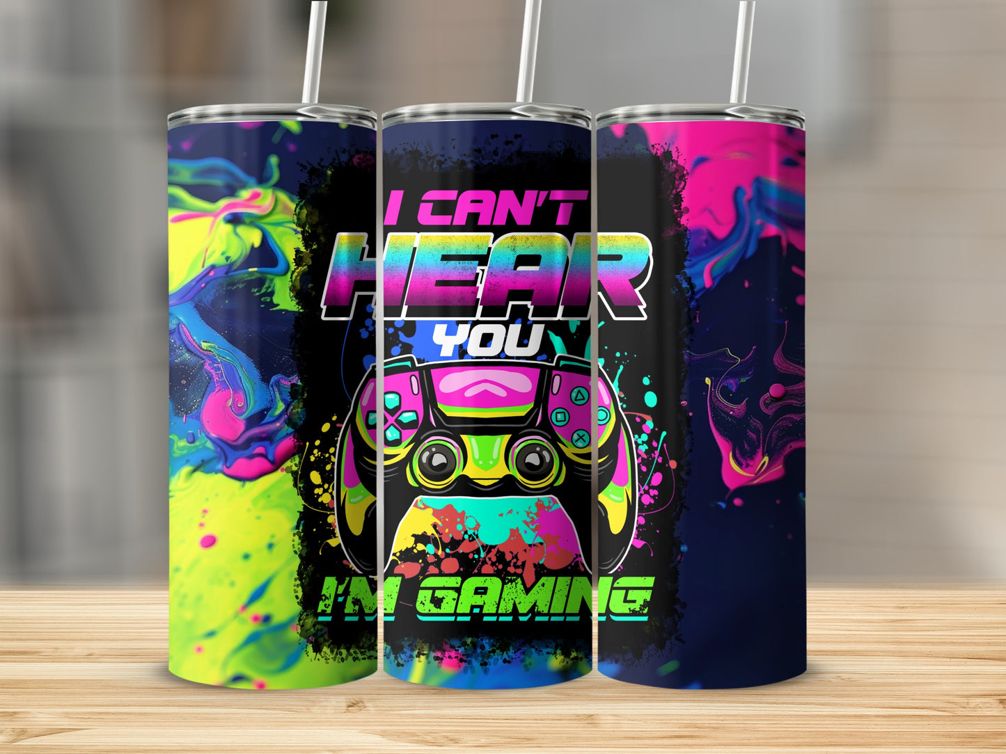 Retro Gaming Inspired Colorful Merch Cup Design
