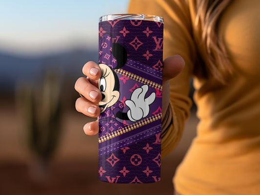 Cute Purple Minnie Mouse Design Tumbler Cup