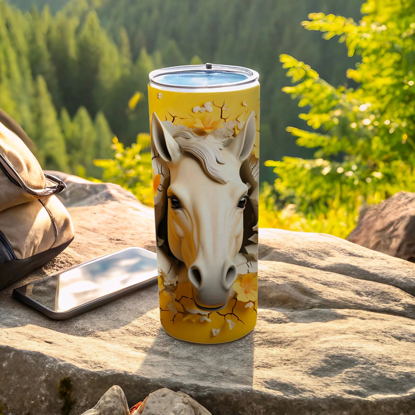 White Horse Head Yellow Floral Cracked Tumbler product type

Tumbler
Horse
Equestrian
Yellow
Floral
Flowers
Nature
Outdoor
Travel mug
Drinkware
Gift
Horse lover
White horse
Cracked pattern
Animal art
Forest background
Mountain view
Unique tumbler
Beverage holder
Adventure gear