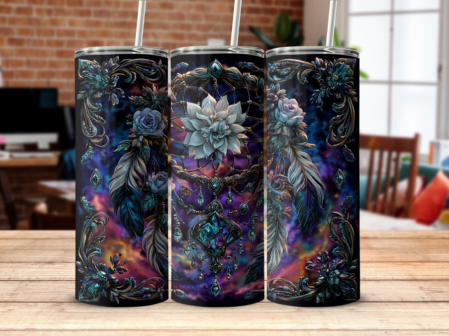 Stunning Dreamcatcher and Feathers Tumbler Product