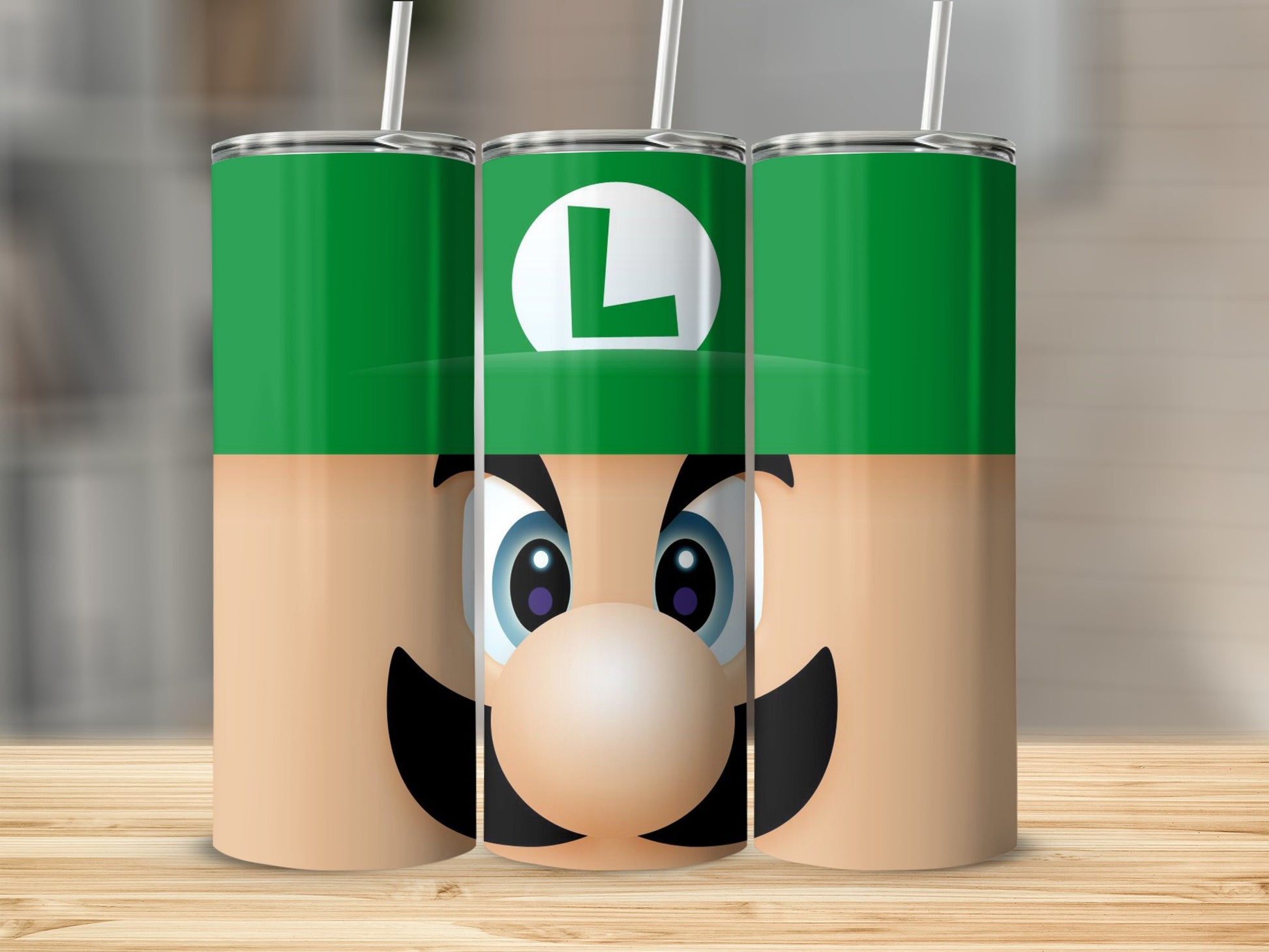 Luigi Inspired Character Green Hat Drinkware Tumbler product type