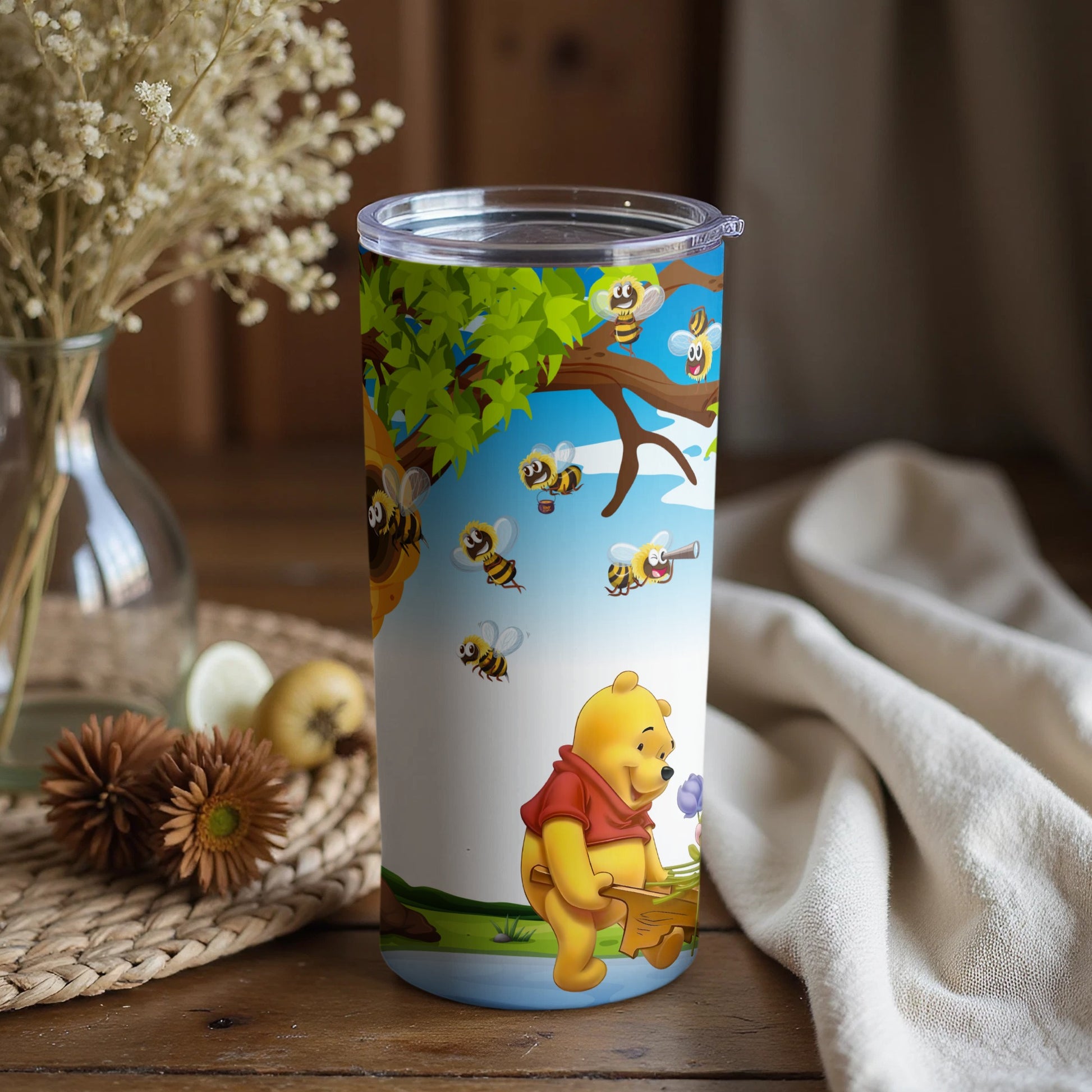 Winnie the Pooh and Bees Scene Tumbler
