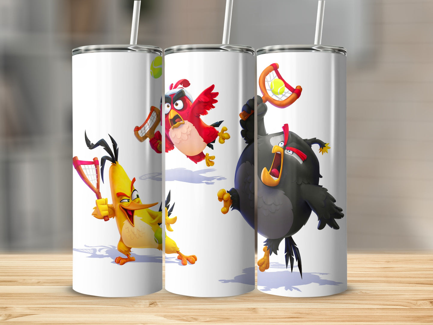 Fun Animated Birds Design Insulated Tumbler Flask