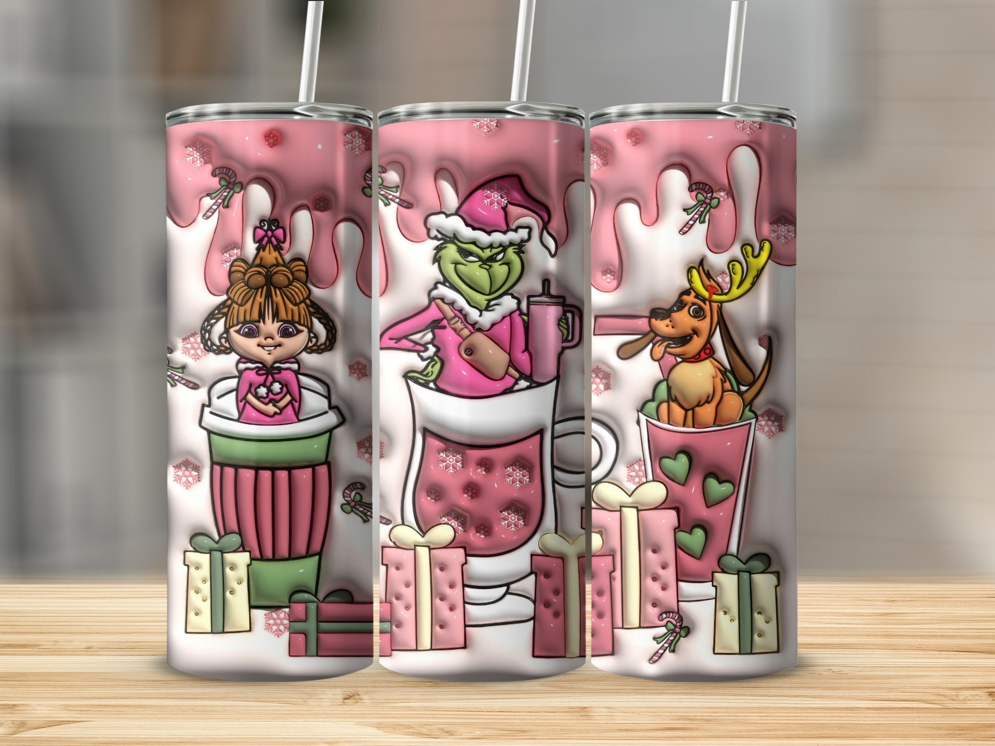 Cute Characters Holiday Gifts Decorated Tumbler Product