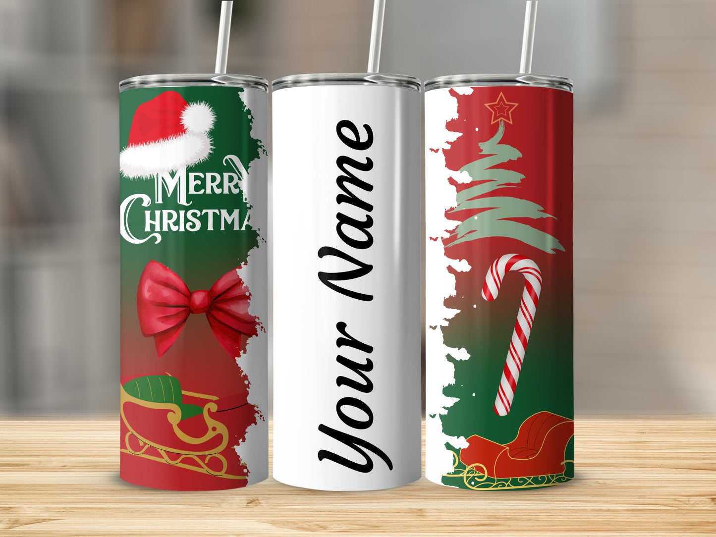 Personalized Merry Christmas Holiday Tumbler Cup