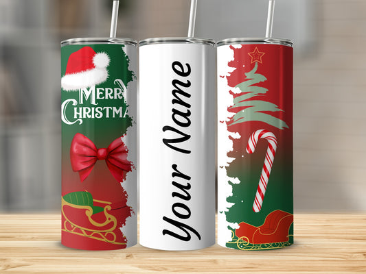 Personalized Merry Christmas Holiday Tumbler Cup