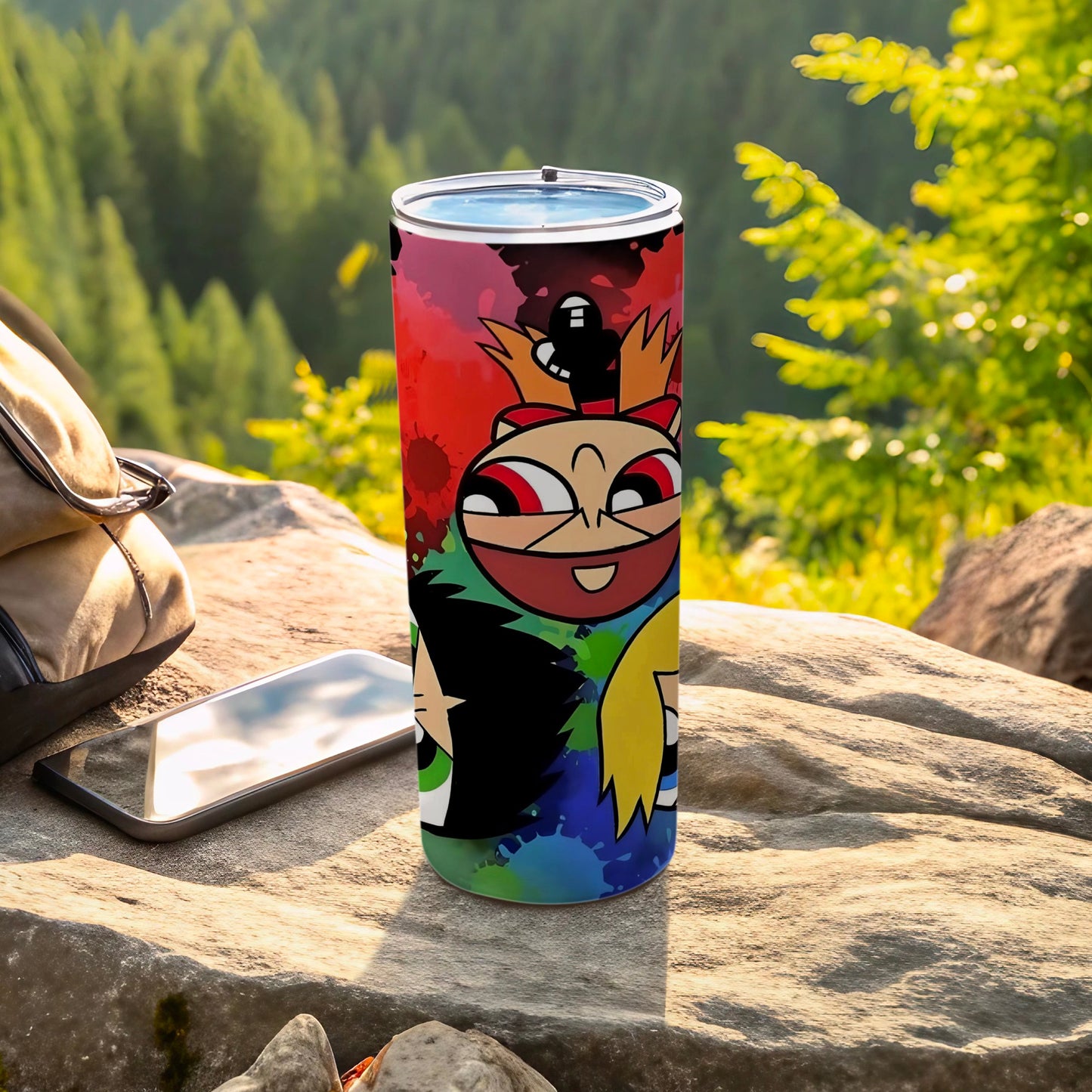 Colorful Cartoon Characters Tumbler for Outdoor Enthusiasts