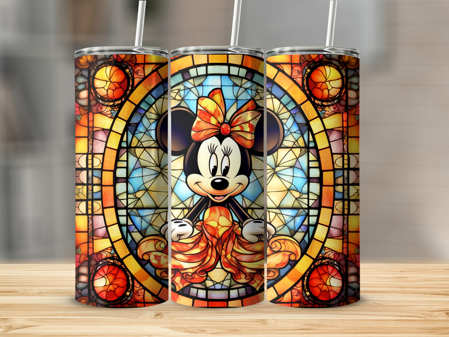 Stained Glass Art Minnie Mouse Tumbler Product