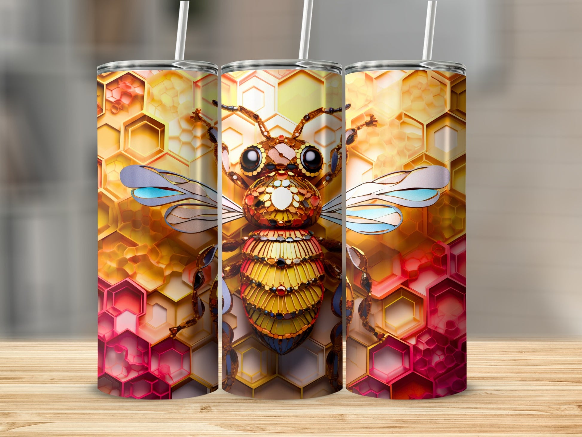 Artistic Mosaic Bee Golden Honeycomb Hexagon Tumbler product type
Bee
Honeycomb
Hexagon
Mosaic Art
Stained Glass
Artistic Design
Jewel Bee
Vibrant Colors
Golden Yellow
Red Pink
Insect Art
Nature Inspired
Geometric Pattern
Abstract Style
Shiny Finish
Bumble Bee
Honey Lover
Tumbler Cup
Unique Gift
Drink Container