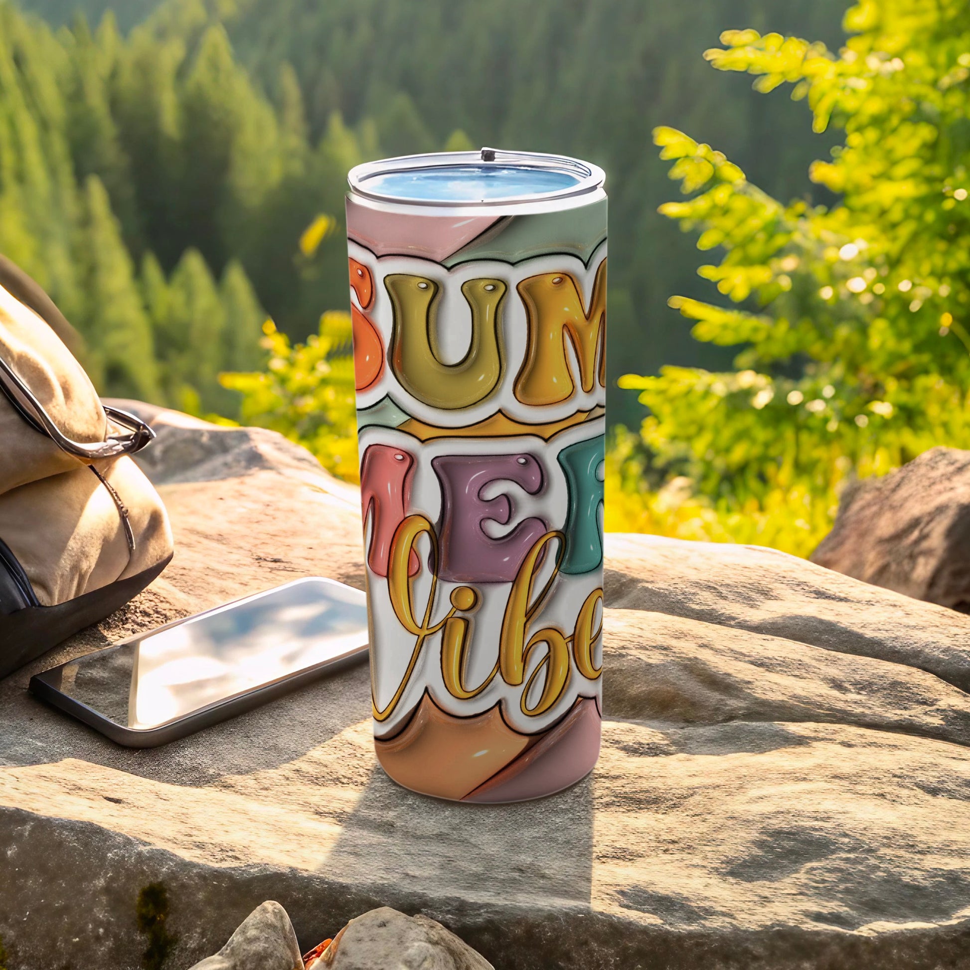 Colorful Bubbly Summer Vibes Outdoor Tumbler product type
