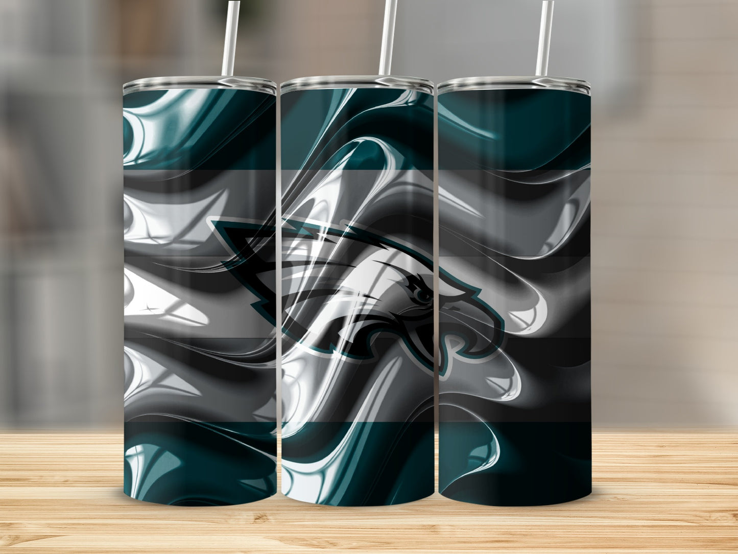 Philadelphia Eagles Team Logo Swirl Design Style Tumblers