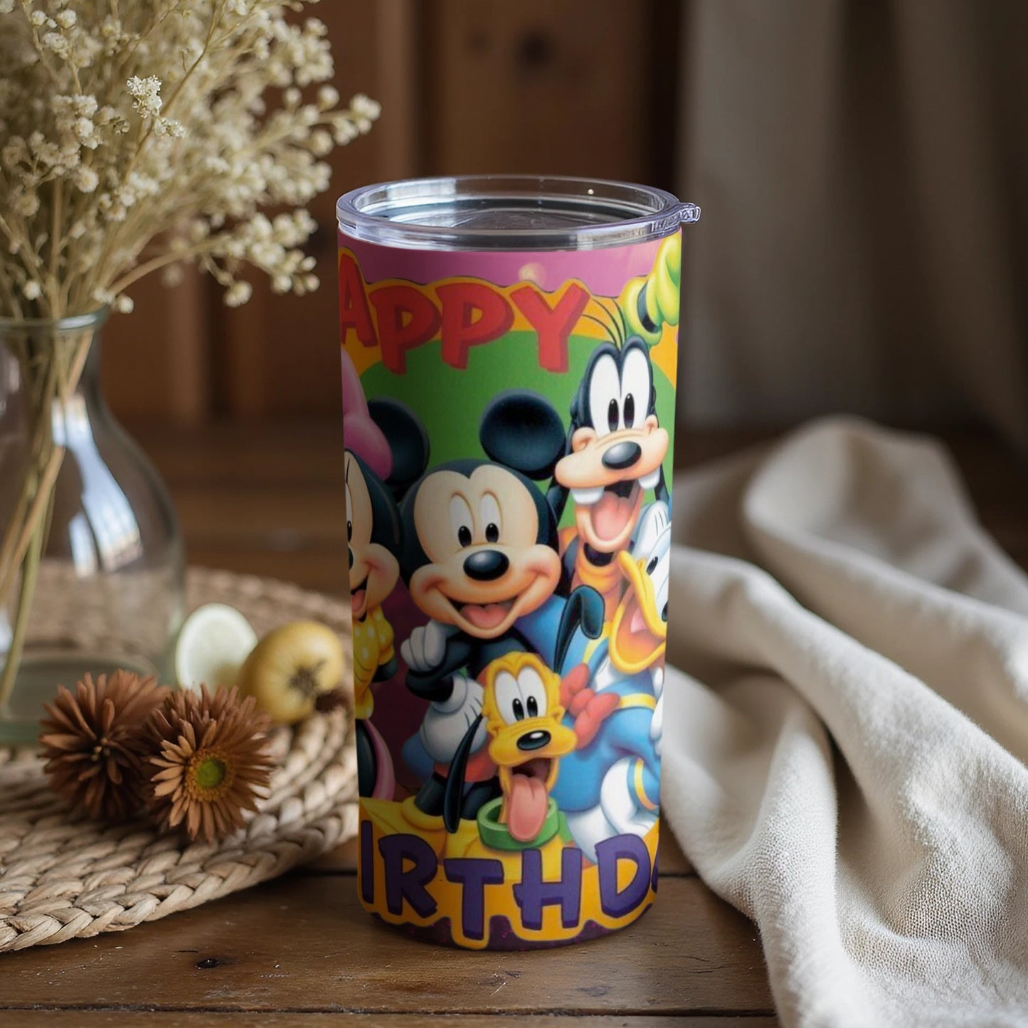 Happy Birthday Cartoon Characters Tumbler
