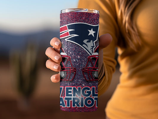New England Patriots Helmets Stars and Glitter Tumblers