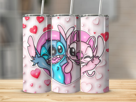 Cute Cartoon Characters with Hearts Design Tumbler