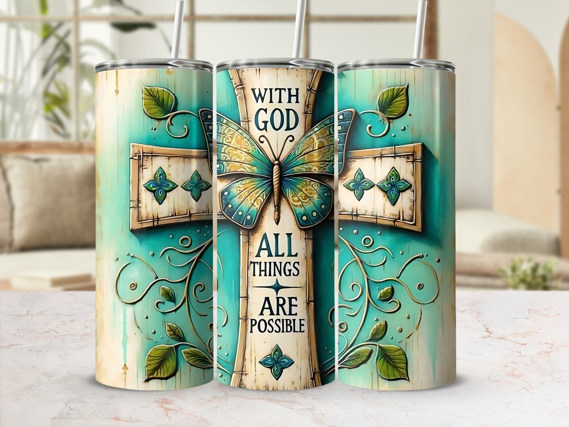 With God All Things Are Possible Motivational Tumbler