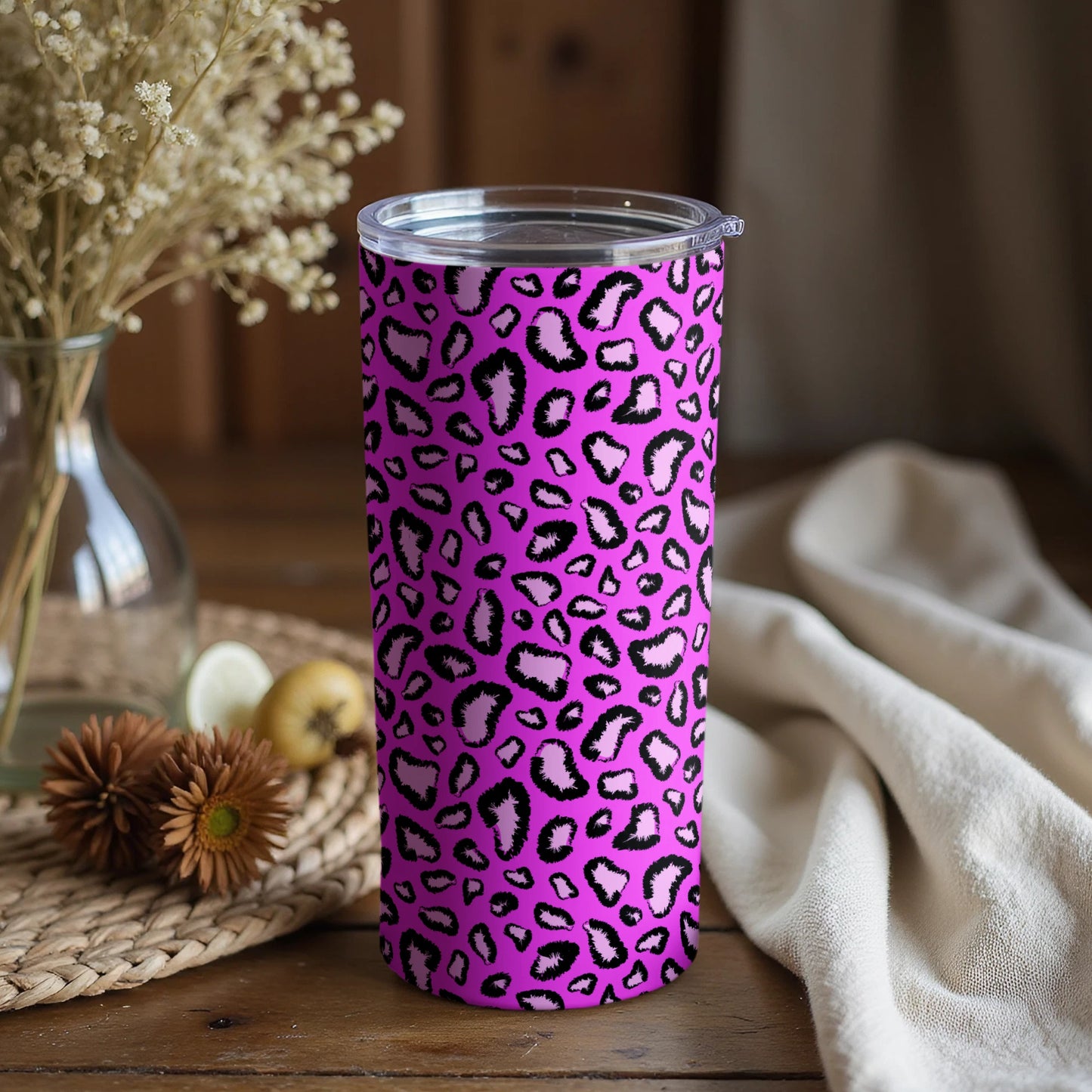 Stylish Pink Leopard Print Tumbler Cup Flask Product