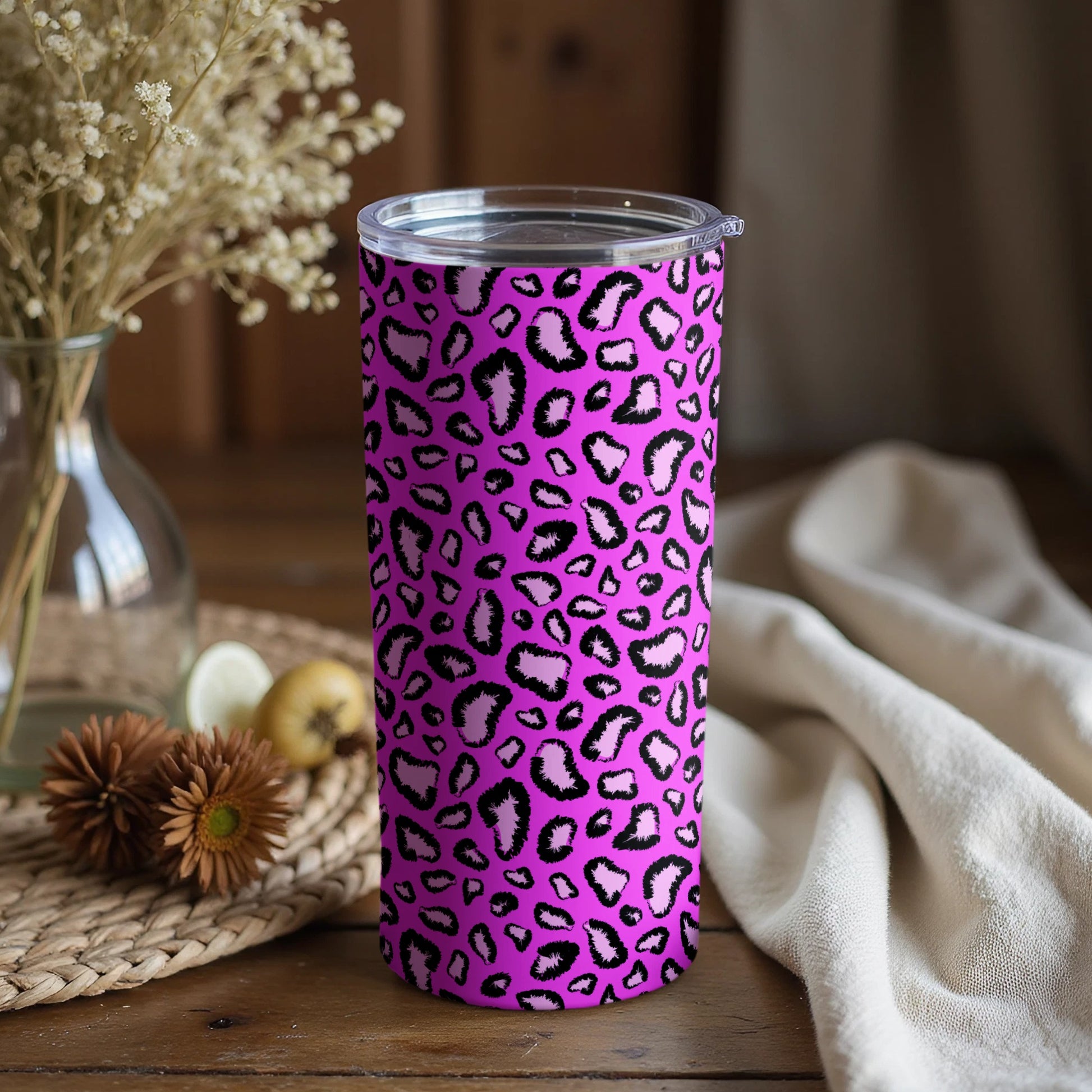 Stylish Pink Leopard Print Tumbler Cup Flask Product
