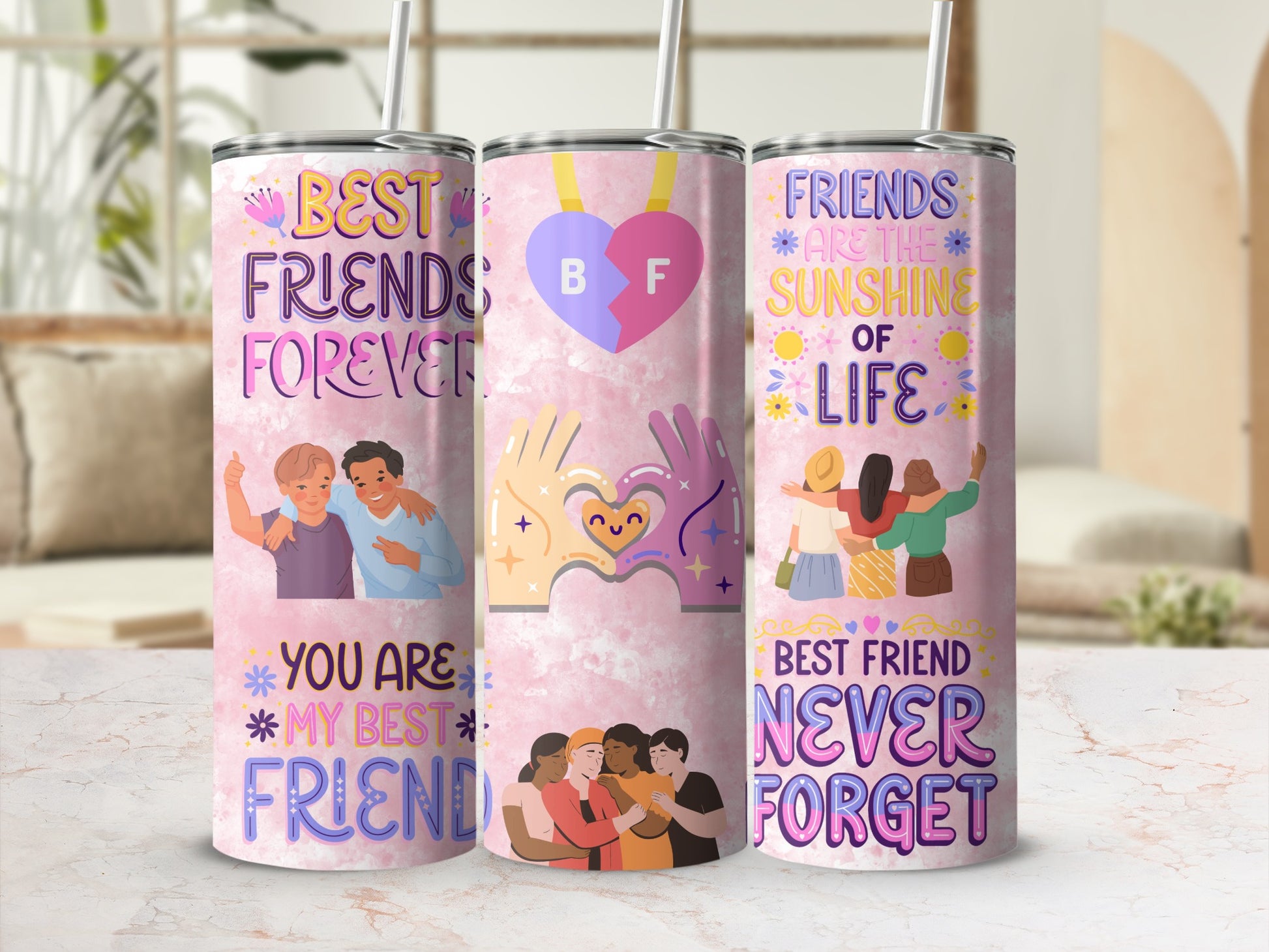 Best Friends Forever Tumbler Inspirational Gift Set