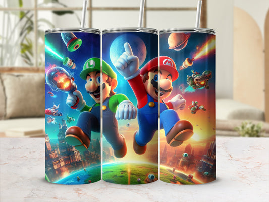 Super Mario and Luigi Space Adventure tumbler