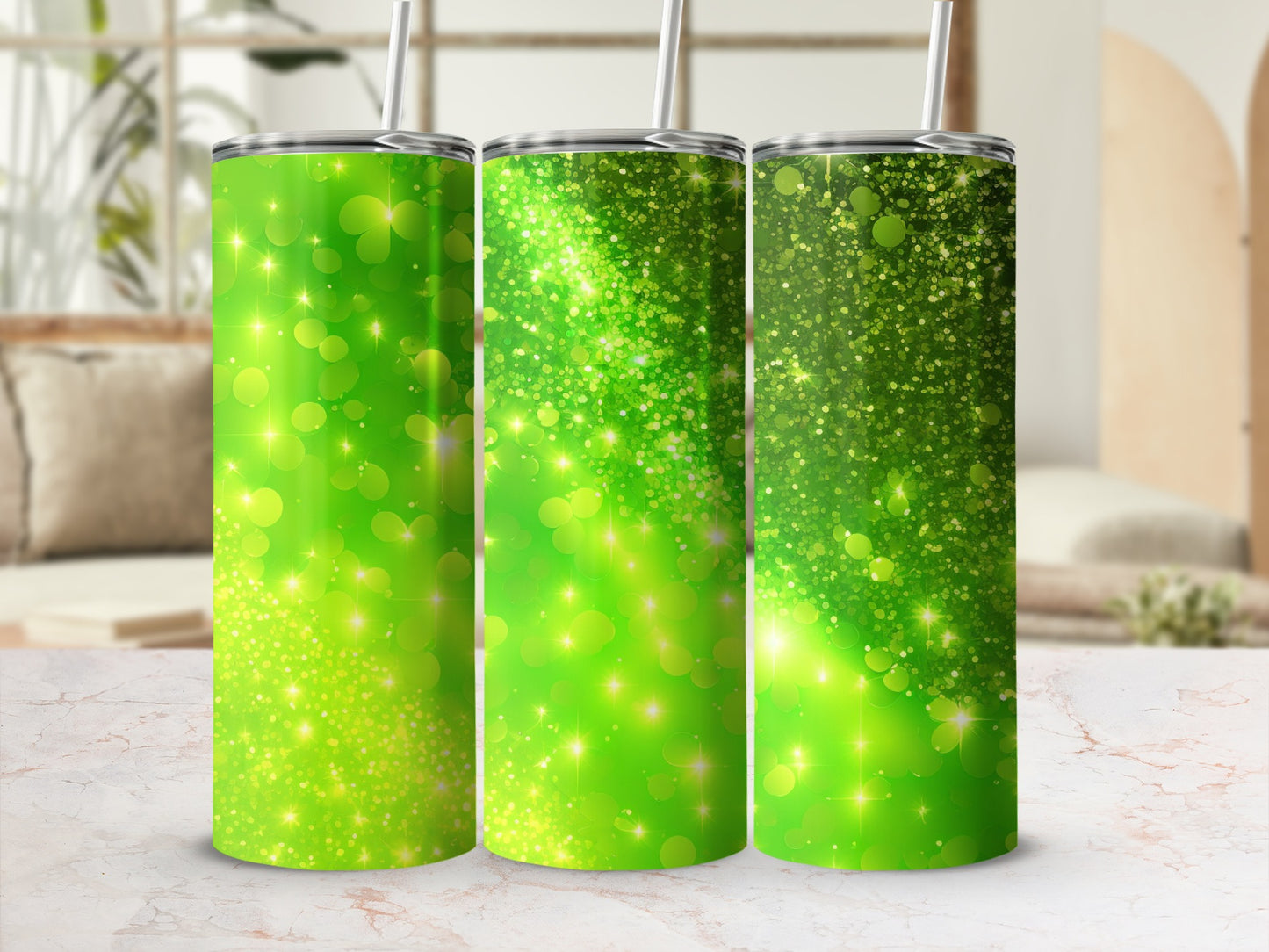 Vibrant Green Sparkle Bokeh Glitter Tumbler product type