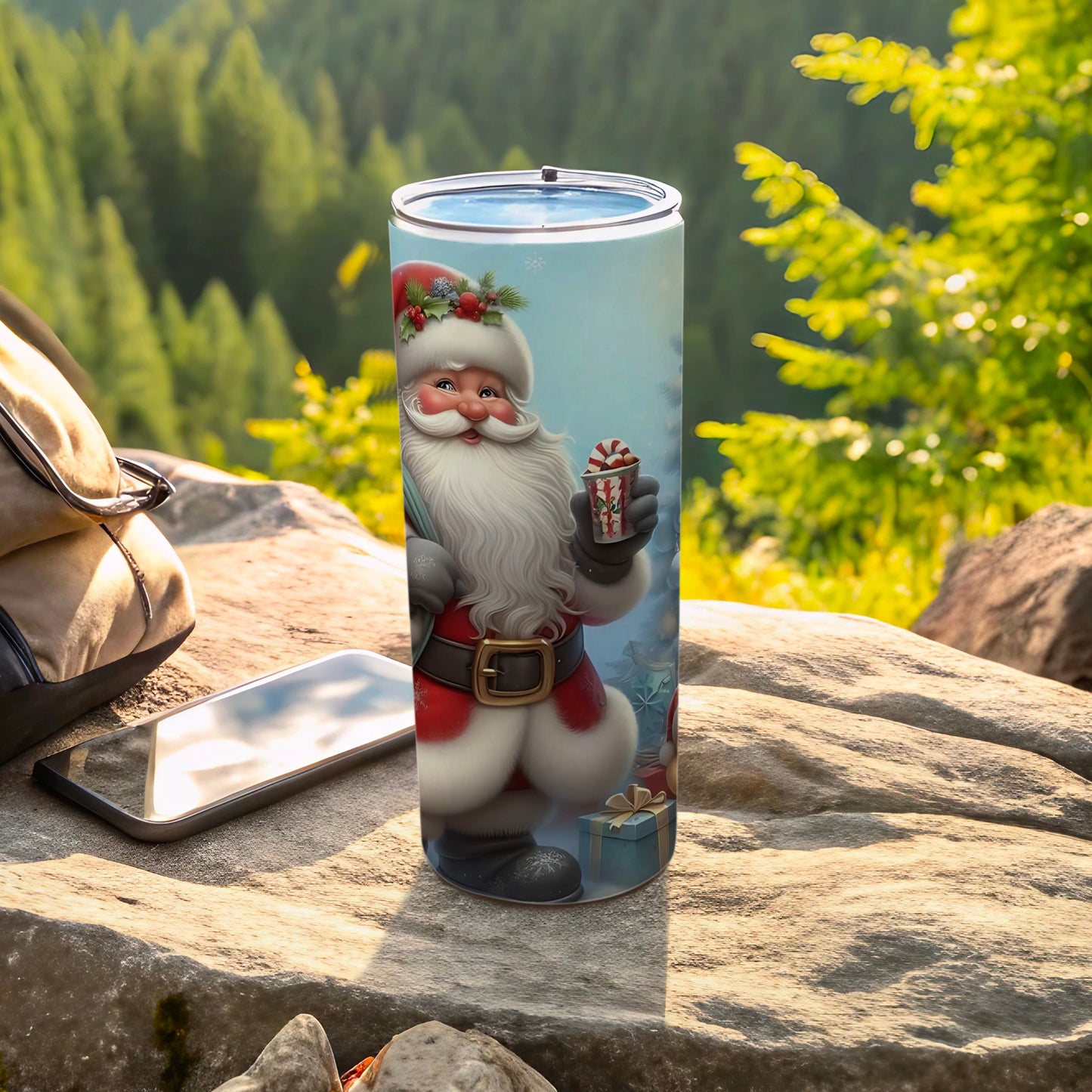 Festive Santa Claus Stainless Steel Tumbler holiday product