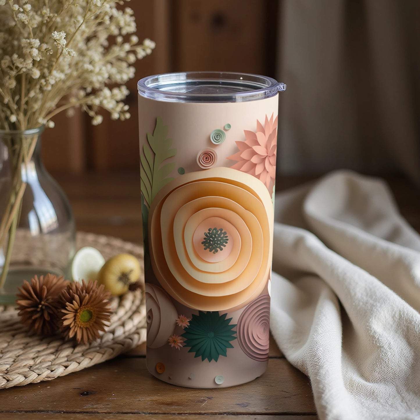 Floral and Abstract  Flowers Art Tumbler 20oz Product