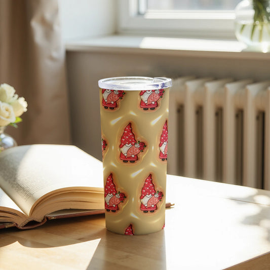 Adorable Gnome Pattern Tumbler Perfect for Gifting