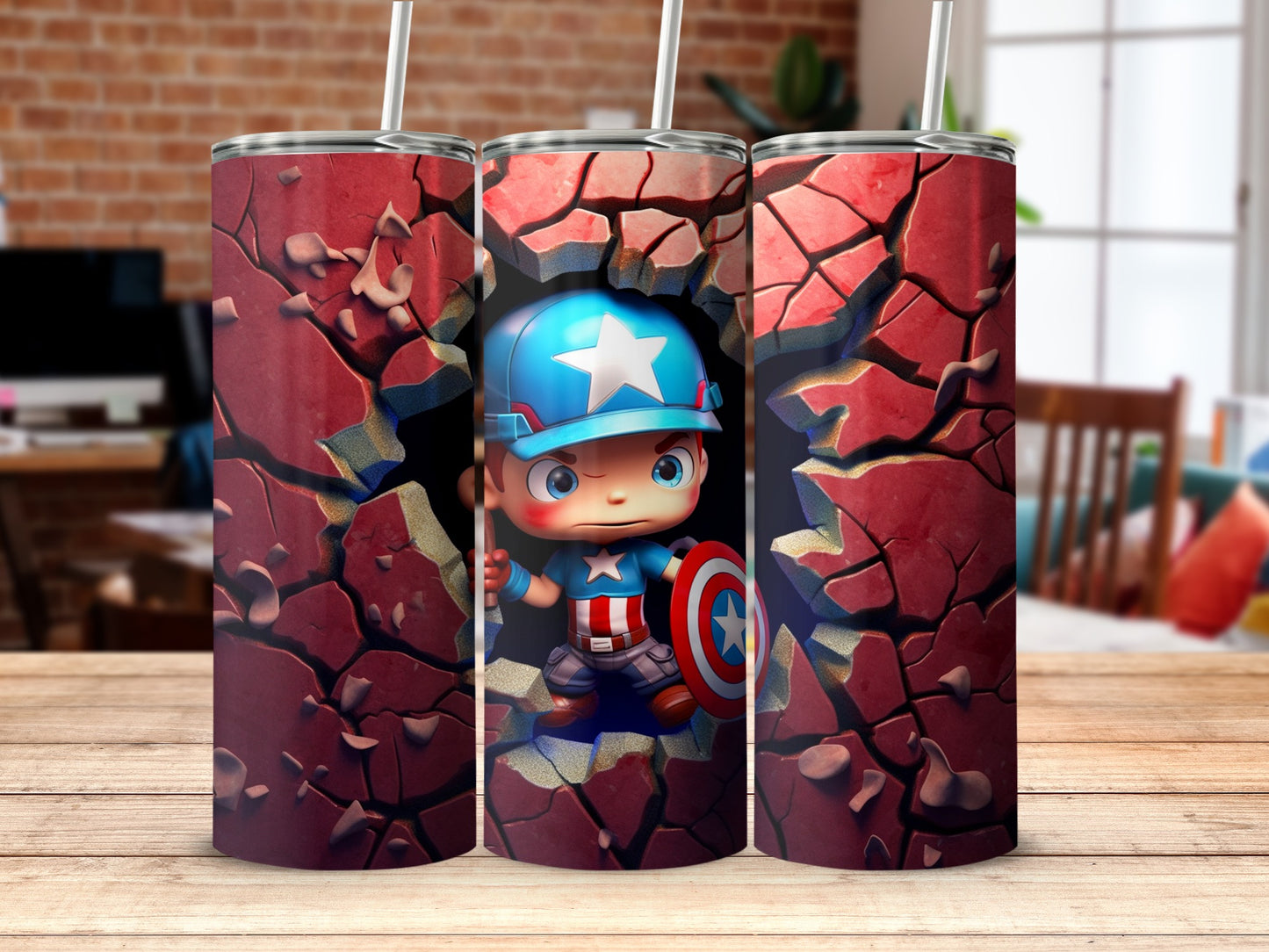 Adorable Hero Themed Tumbler with Child Design