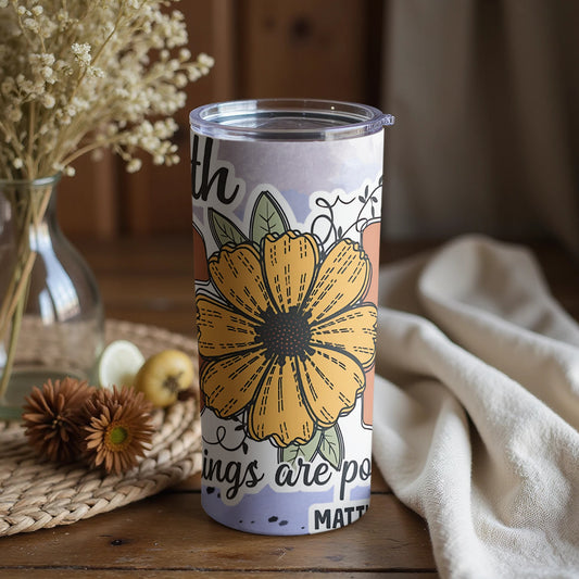 Inspiring Floral Art Tumbler for Positive Living