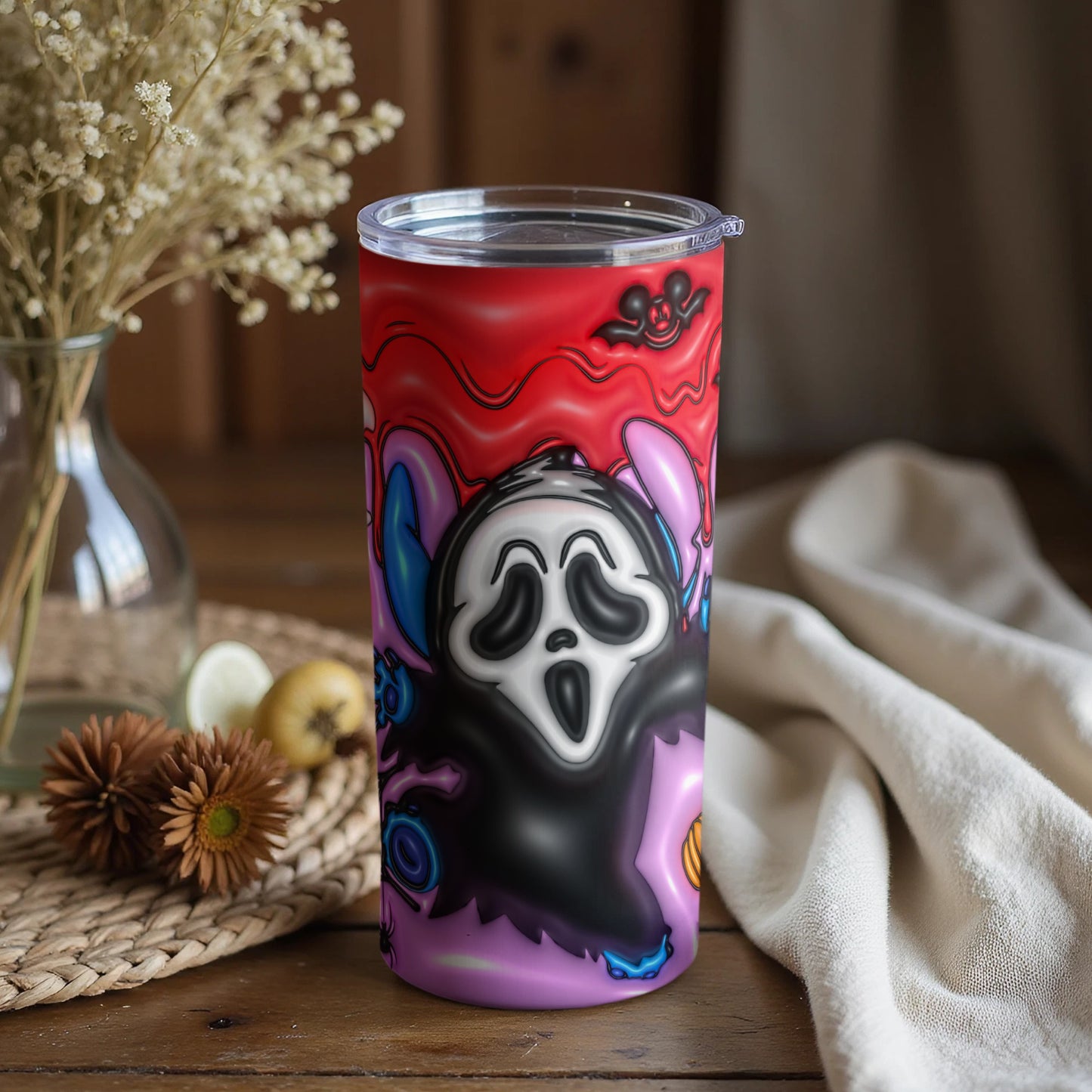 Colorful Abstract Skull Design Tumbler for Unique Style