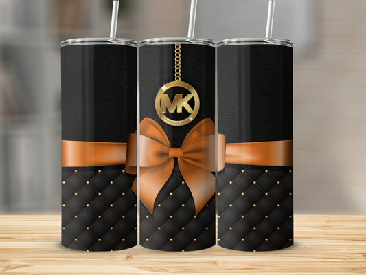 Elegant Black and Gold Bow Design Personalized Tumbler