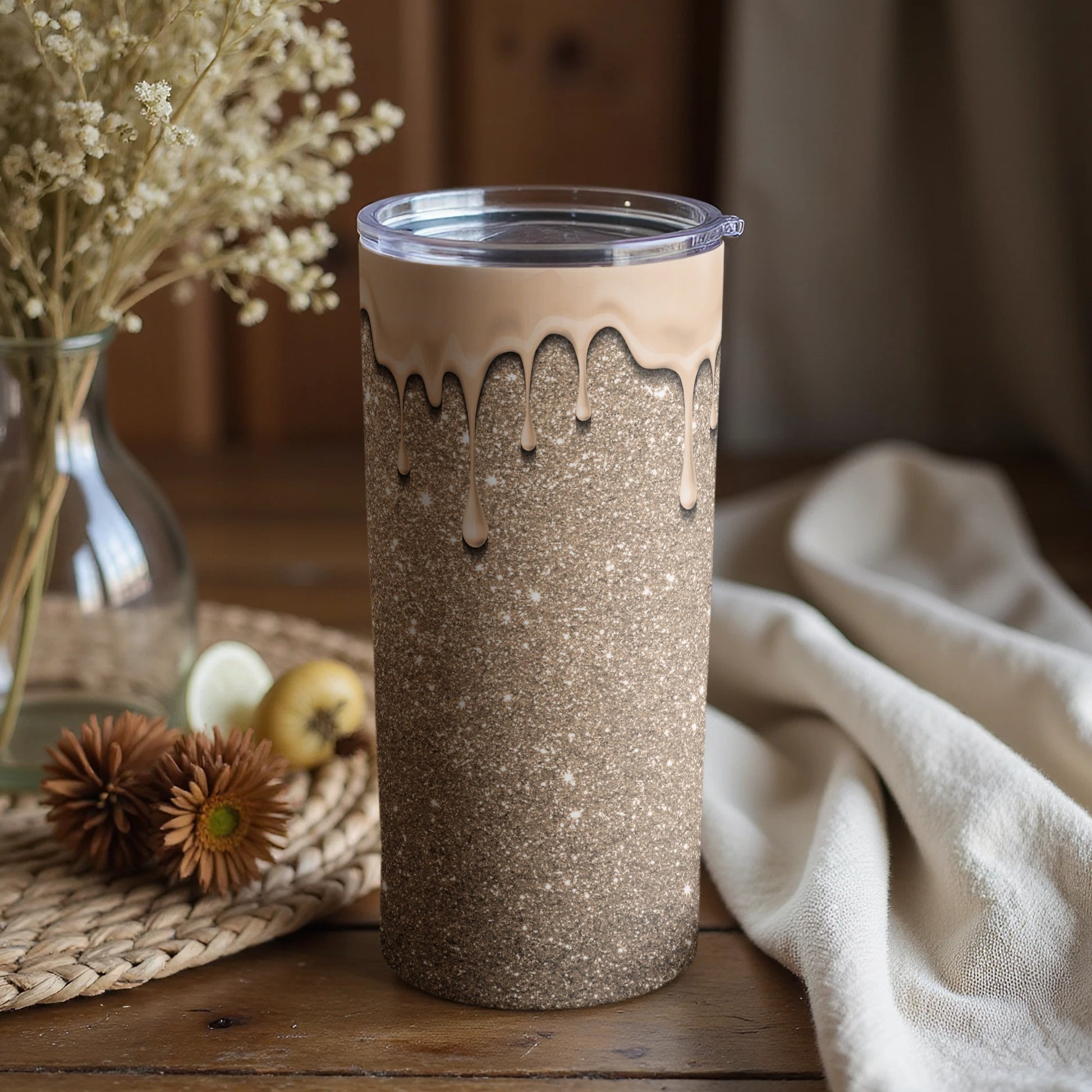 Stylish Insulated Drip-Effect Tumbler for Cold Drinks