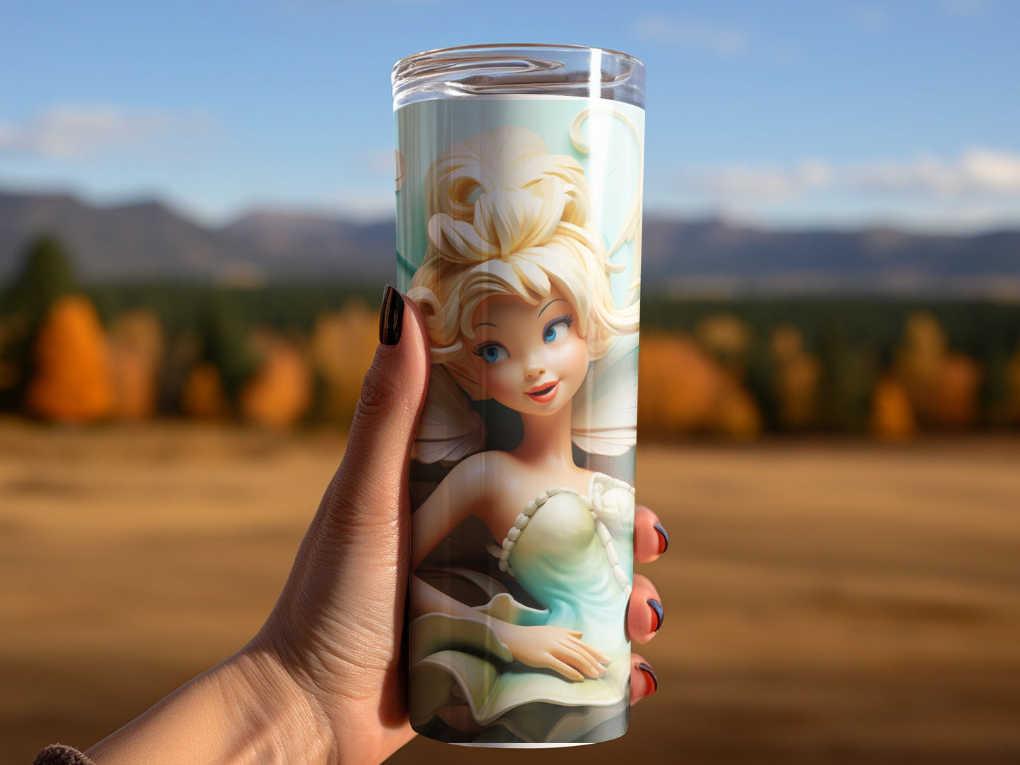 Beautiful Princess Design Illustrated Tumbler Cup