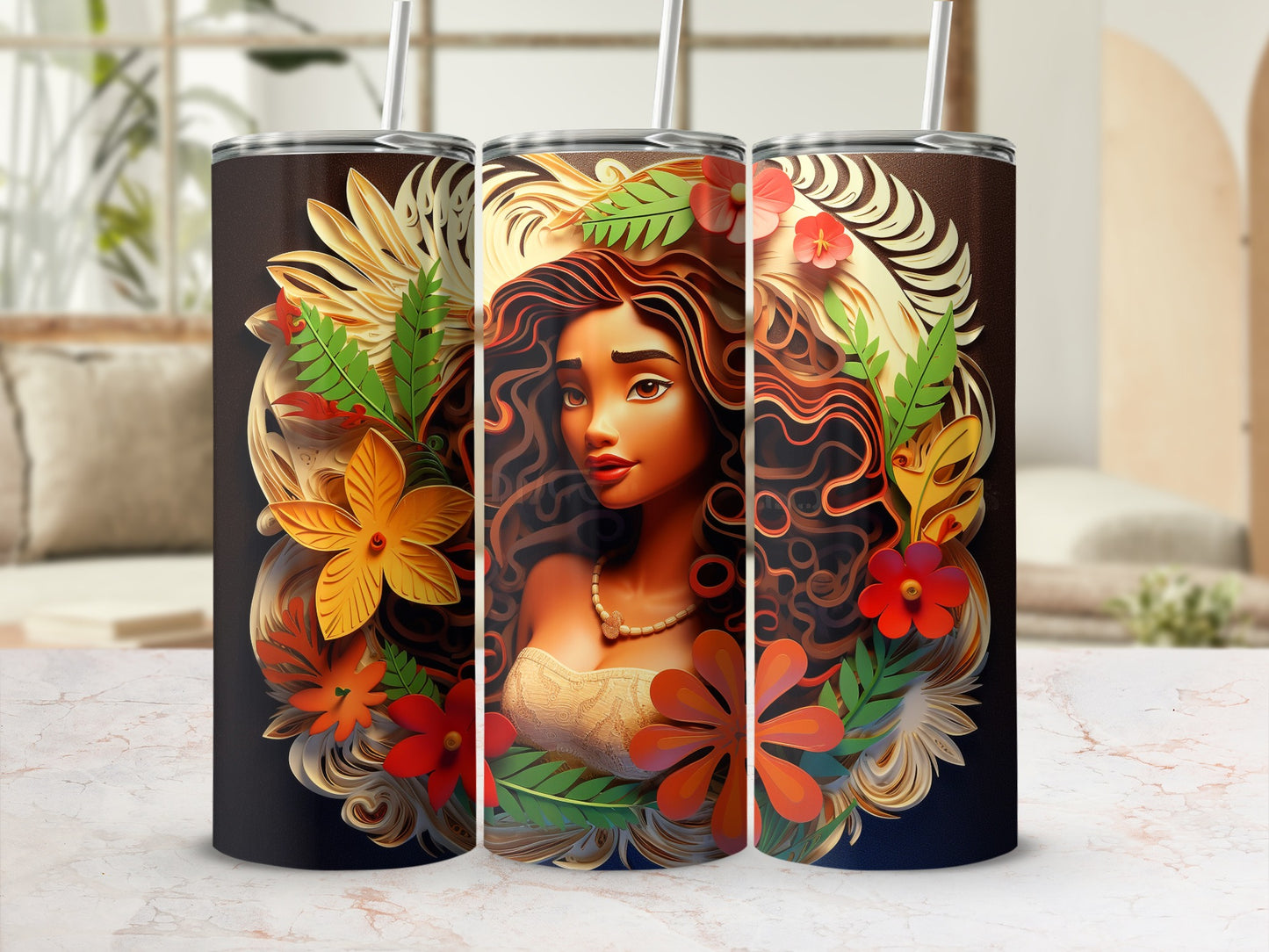 Vibrant Floral and Woman Art Tumbler For Unique Drinking