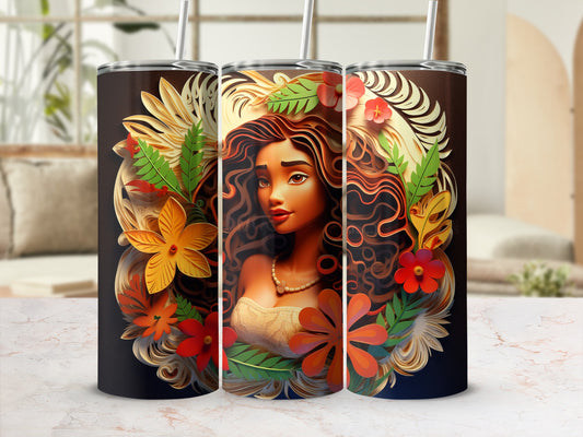 Vibrant Floral and Woman Art Tumbler For Unique Drinking