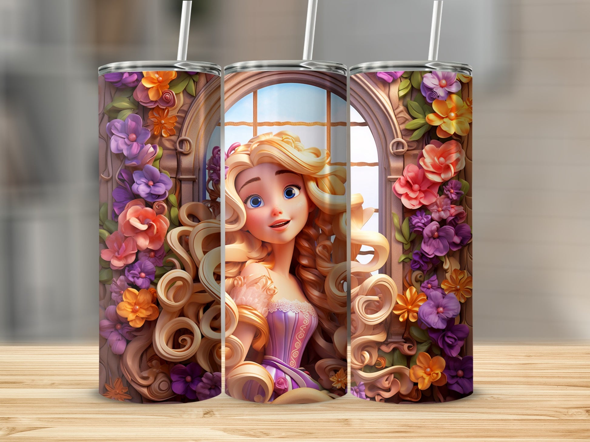 Floral Princess Themed Tumbler for Daily Use