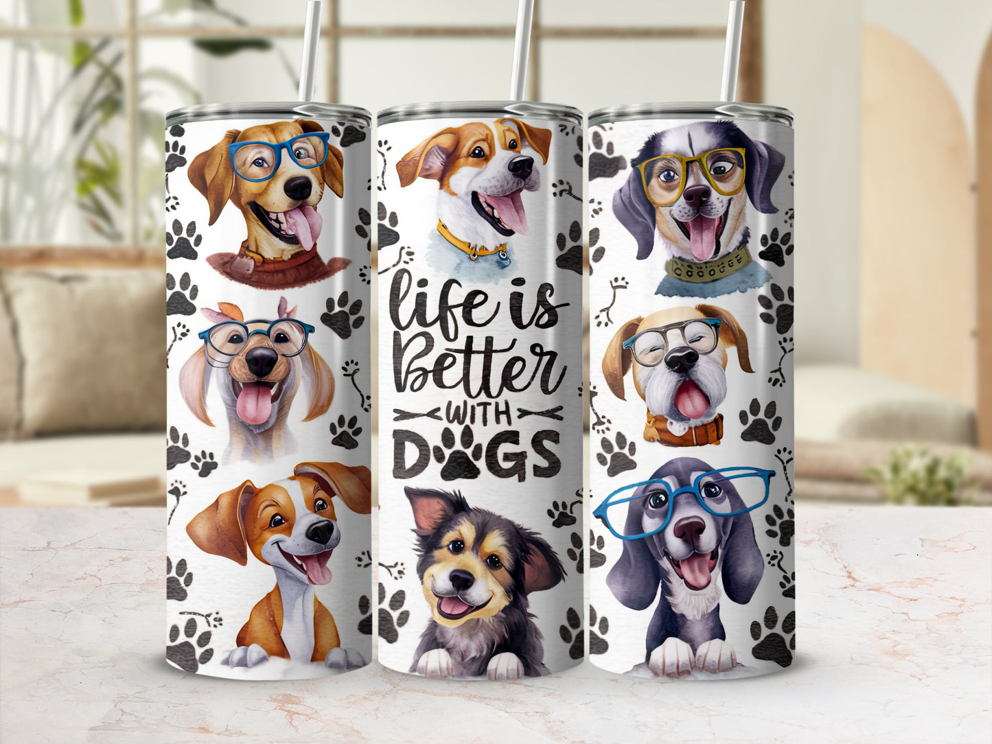 Happy Dogs Paw Prints Life Is Better With Dogs product type